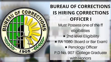 BuCor Recruitment 2023: Bureau Of Corrections .